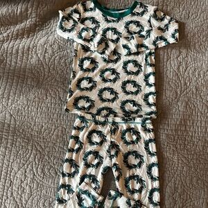 kickee pants Christmas wreath pajamas